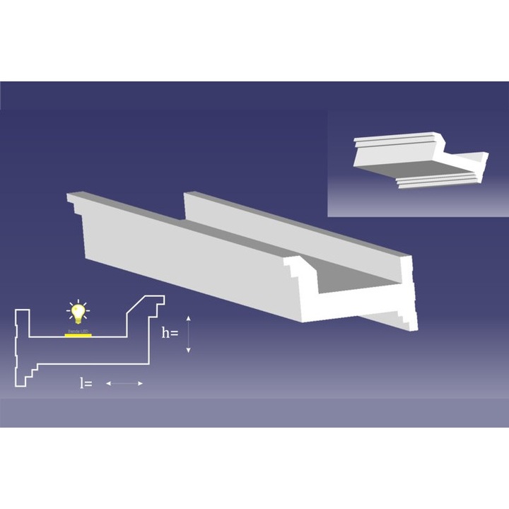 Scafa decorativa pentru banda LED S-01, din polistiren extrudat de ...