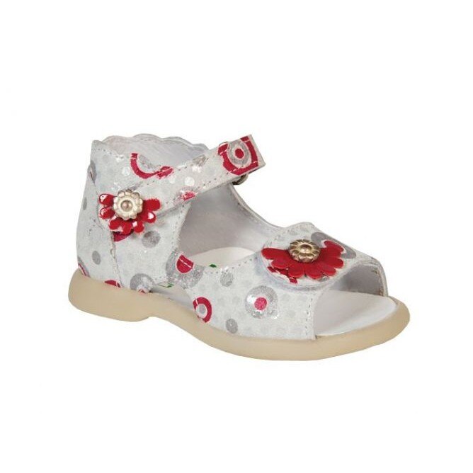 Sandale JUGEOTE LUCKY CHERRY, Little Mary, Alb/Rosu