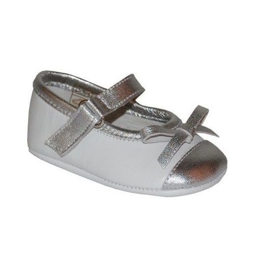 Pantofi bebe A1010 BLANCO PLATA, Panyno, Alb/Argintiu