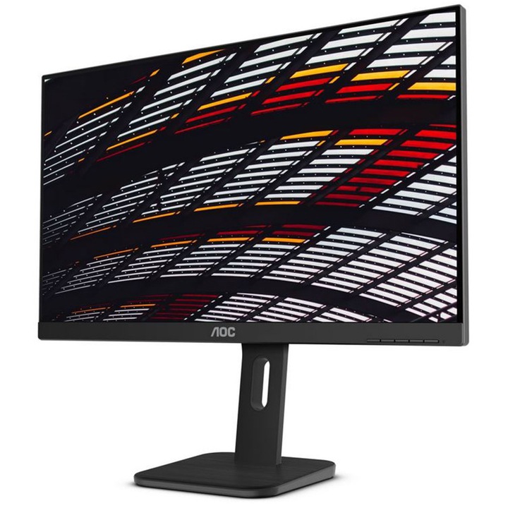 Монитор AOC 23.8", IPS, Full HD, 60Hz, 5ms, Display Port, Черен, Pivot, 24P1