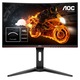 Monitor Curbat Gaming LED MVA AOC 23.6", Full HD, 144Hz, 1 ms, FreeSync, Display Port, Negru-Rosu, C24G1