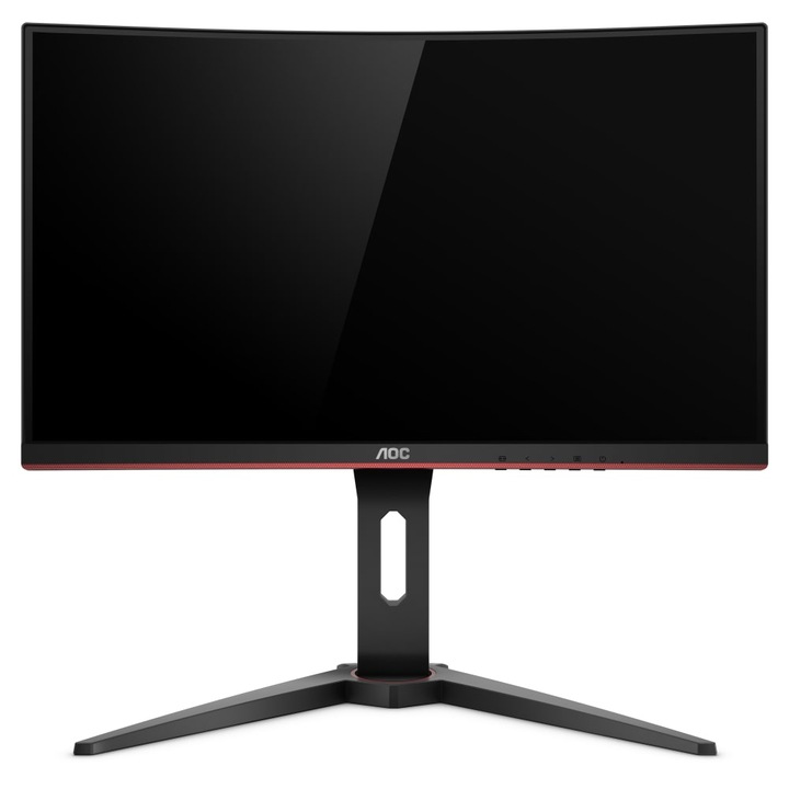 Monitor Curbat Gaming LED MVA AOC 23.6", Full HD, 144Hz, 1 ms, FreeSync, Display Port, Negru-Rosu, C24G1