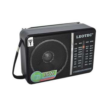 Radio portabil FM/MW/SW1/SW2, 15W, difuzor 4 Ohmi, control volum, Leotec Radio portabil FM/MW/SW1/SW2, 15W, difuzor 4 Ohmi, control volum, Leotec