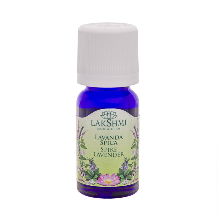 Ulei esential de lavanda spica (Lavandula Latifolia Oil) 10 ml, 100% pur si organic, aromaterapie revigoranta, Lakshmi