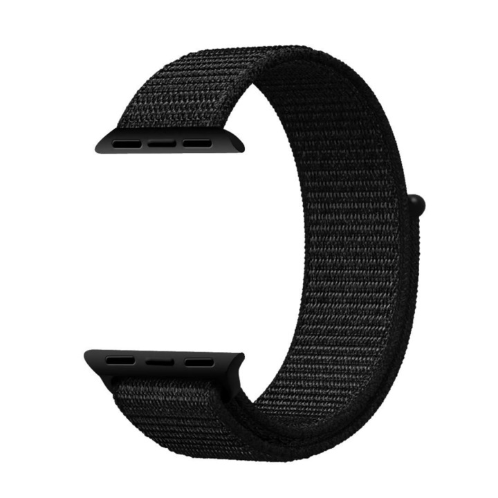 Redmobile textil szíj, kompatibilis az Apple Watch 1/2/3/4 okosórákkal, 42 mm, fekete