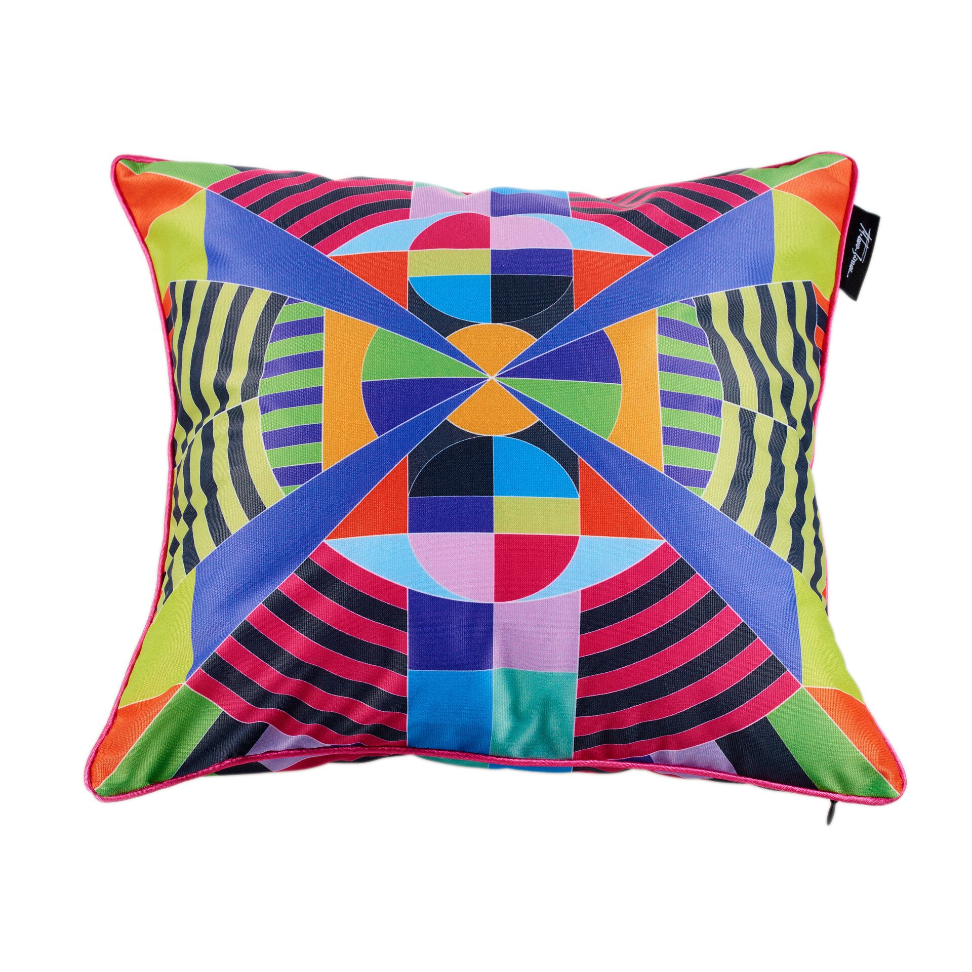 Perna decorativa , Psychedelic geometry Big, poliester, imprimat prin sublimare directa,43x43