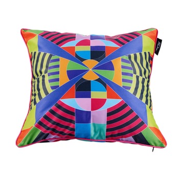 Perna decorativa , Psychedelic geometry Big, poliester, imprimat prin sublimare directa,43x43 Perna decorativa , Psychedelic geometry Big, poliester, imprimat prin sublimare directa,43x43