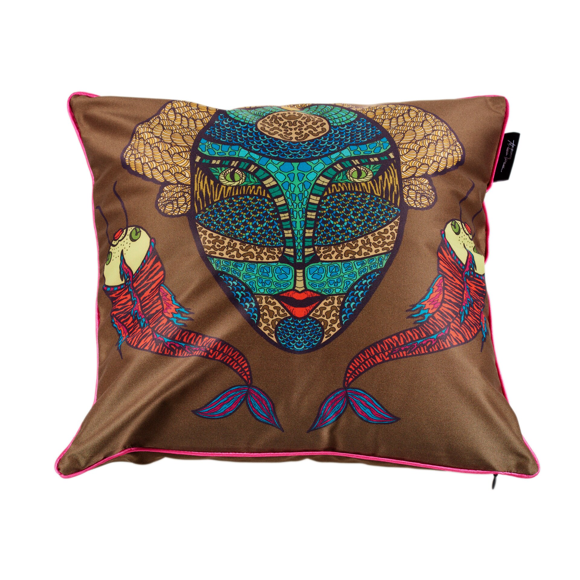 Perna decorativa , Mask, poliester, imprimat prin sublimare directa,43x43