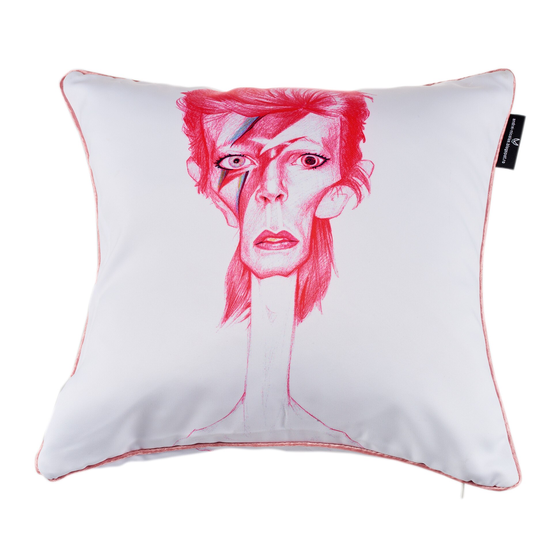 Perna decorativa , David Bowie, imprimat prin sublimare directa,43x43