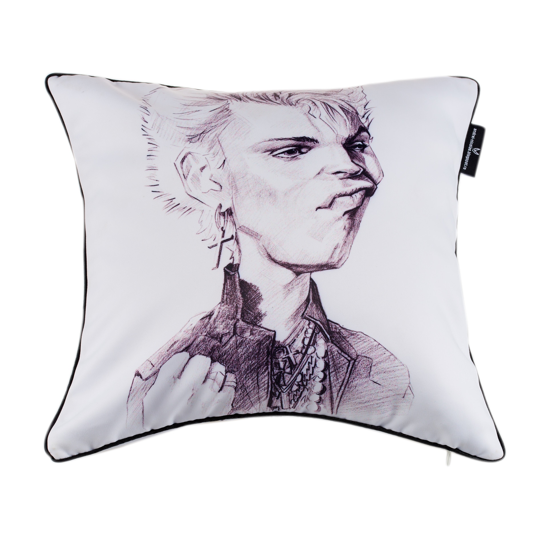Perna decorativa , Billy Idol, imprimat prin sublimare directa,43x43