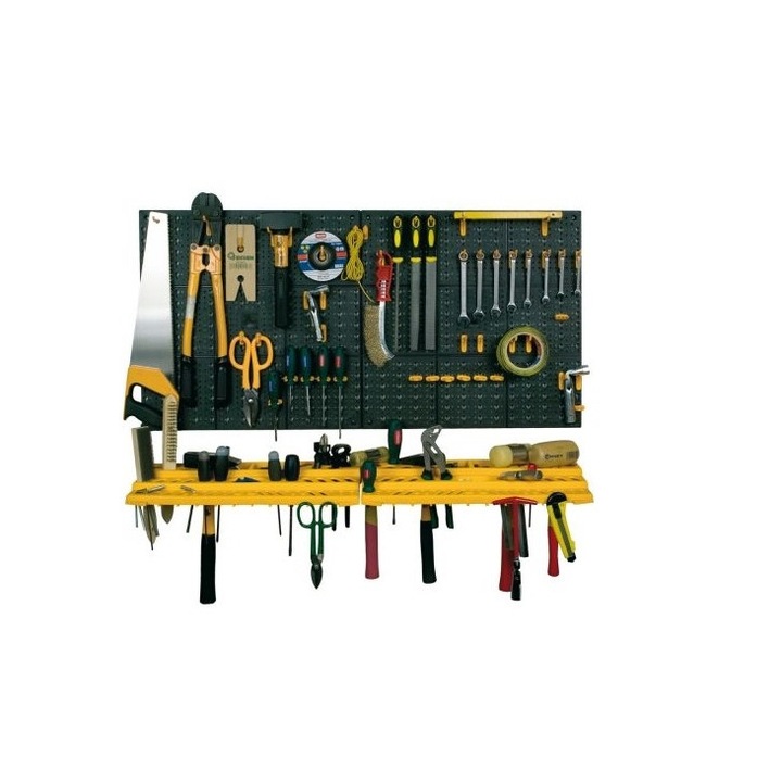 Set 2 panouri scule, 2 polite si 50 carlige 332, 500 x 18 x 500mm