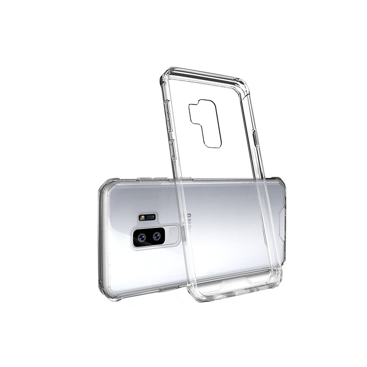 Кейс за Samsung Galaxy S9 PLUS, Hybrid Shockproof, прозрачен заден капак за компютър с рамка, Прозрачен