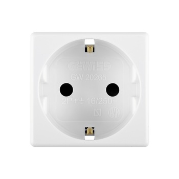 Priza, Gewiss, gama System, GW20265, 2 module, cu protectie copii, alba Priza, Gewiss, gama System, GW20265, 2 module, cu protectie copii, alba