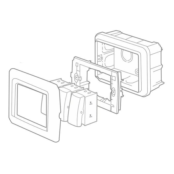 Rama, Gewiss, gama Lux Chorus, GW16204VT, 4 module, titan