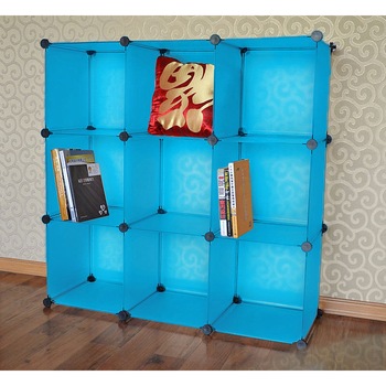 Raft cu 9 compartimente de depozitare, din plastic, 110cmx 36.5cmx110cm Albastru Raft cu 9 compartimente de depozitare, din plastic, 110cmx 36.5cmx110cm Albastru