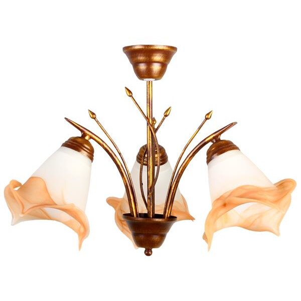 Candelabru Panama Lampex, E27, 3 × 60W, Maro/Bej