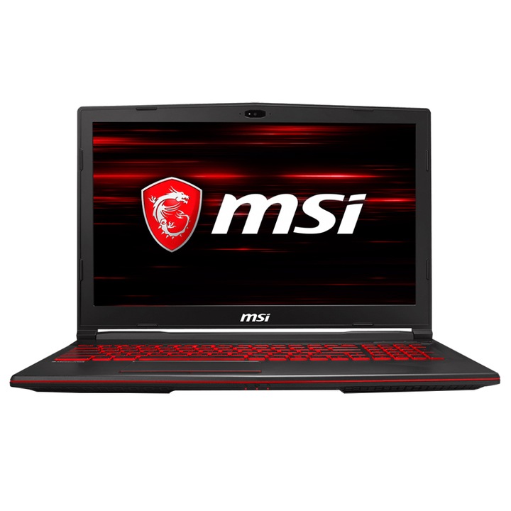 Laptop Gaming MSI GL63 8RC-648XRO cu procesor Intel® Core™ i5-8300H pana 4.00 GHz, Coffee Lake, 15.6", Full HD, 8GB, 1TB + 128GB SSD, nVidia GeForce GTX 1050 4GB, Free DOS, Black