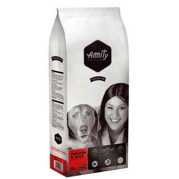 Hrana uscata pentru caini Amity Premium, Pui si Orez, 15 kg Hrana uscata pentru caini Amity Premium, Pui si Orez, 15 kg