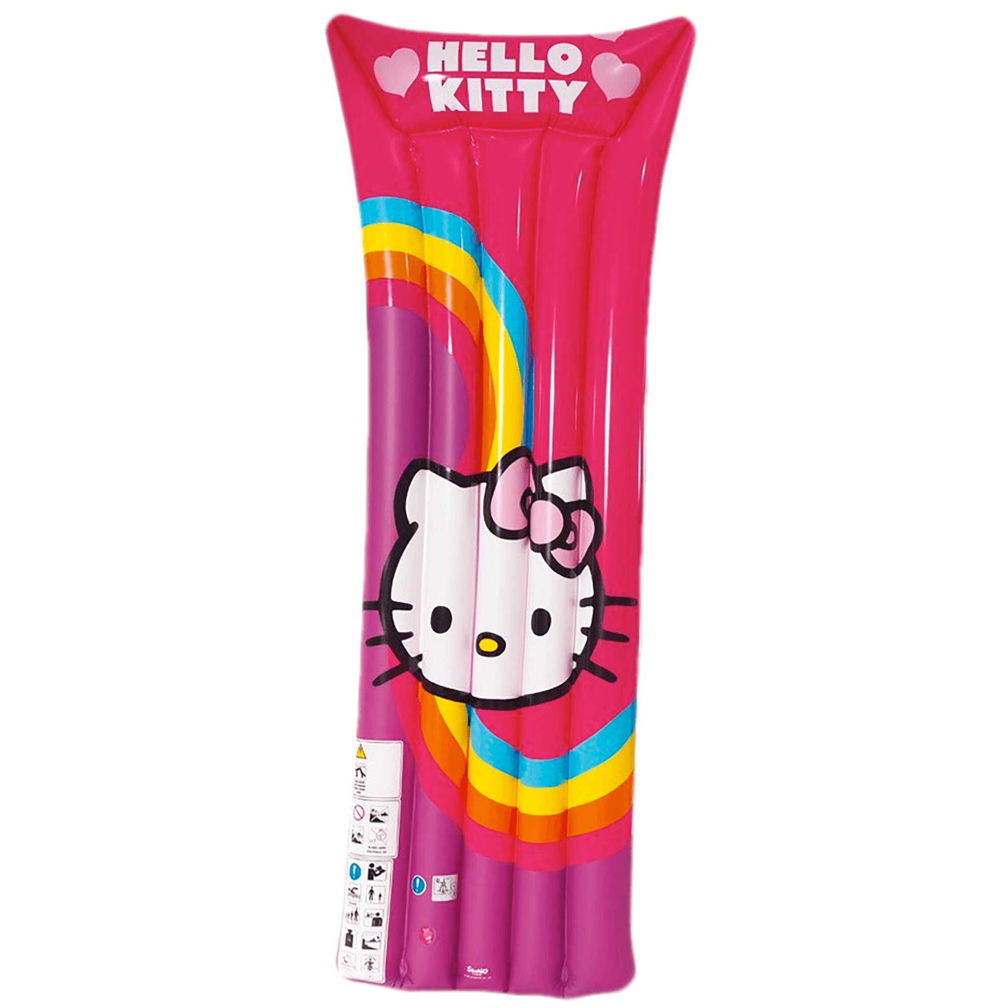 Saltea gonflabila cu ilustratie Hello Kitty, 176x52x13 cm, pentru copii, Fuchsia