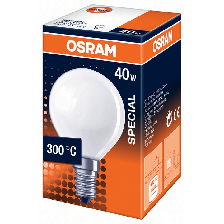Bec cuptor/hota OSRAM, 40W, 240V, E14, Mat