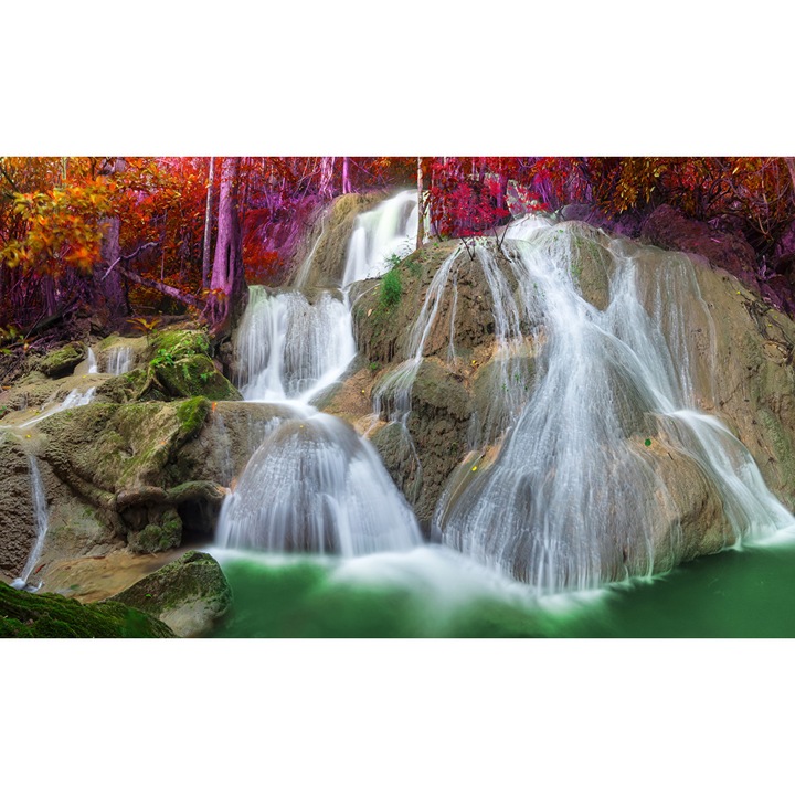 Самозалепващ се и миещ се тапет за стена Водопад в цветове, 300 х 200 см