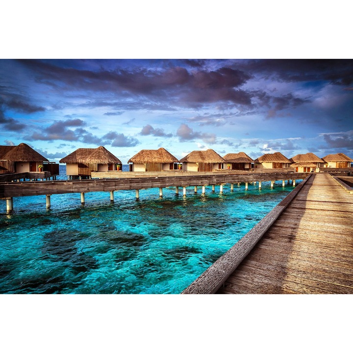 Tapéta Bora Bora házak, 400 x 250 cm