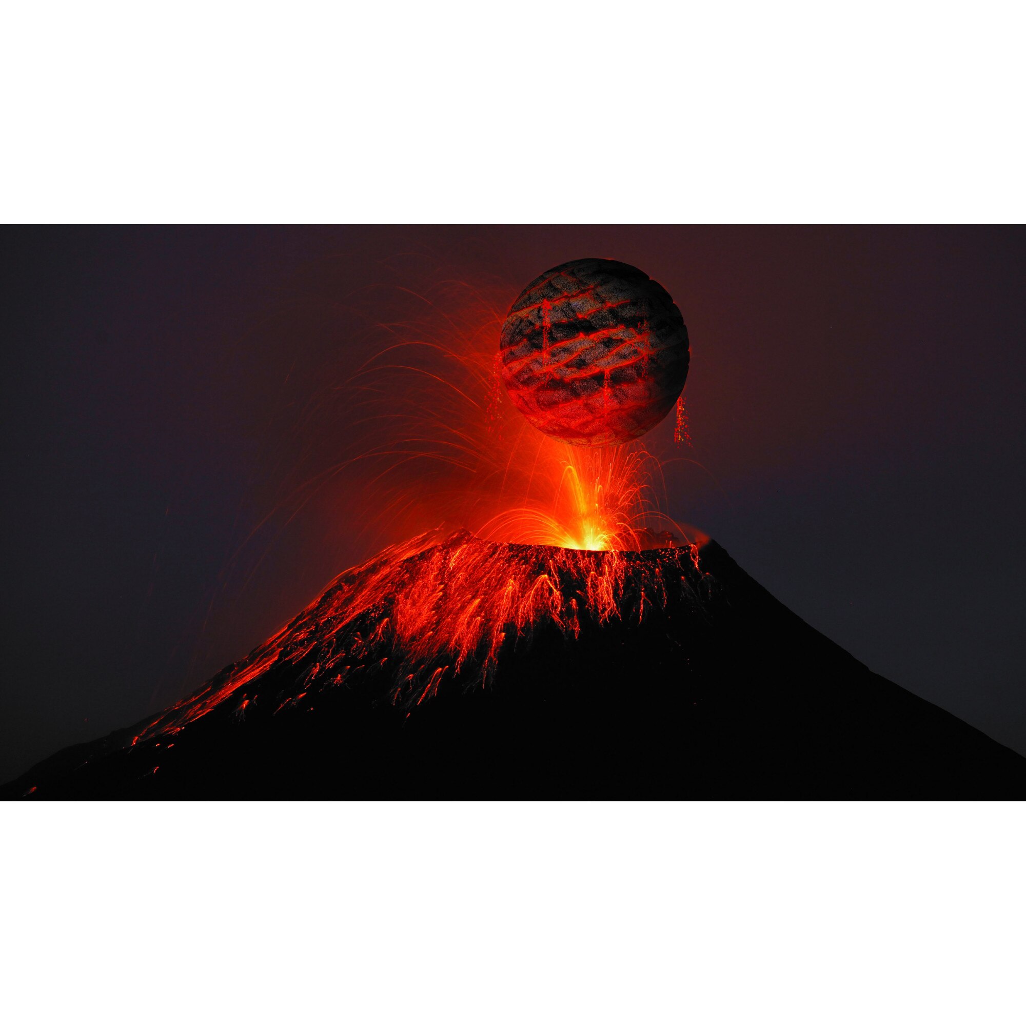 Fototapet de perete autoadeziv si lavabil Mingea de foc, 220 x 135 cm