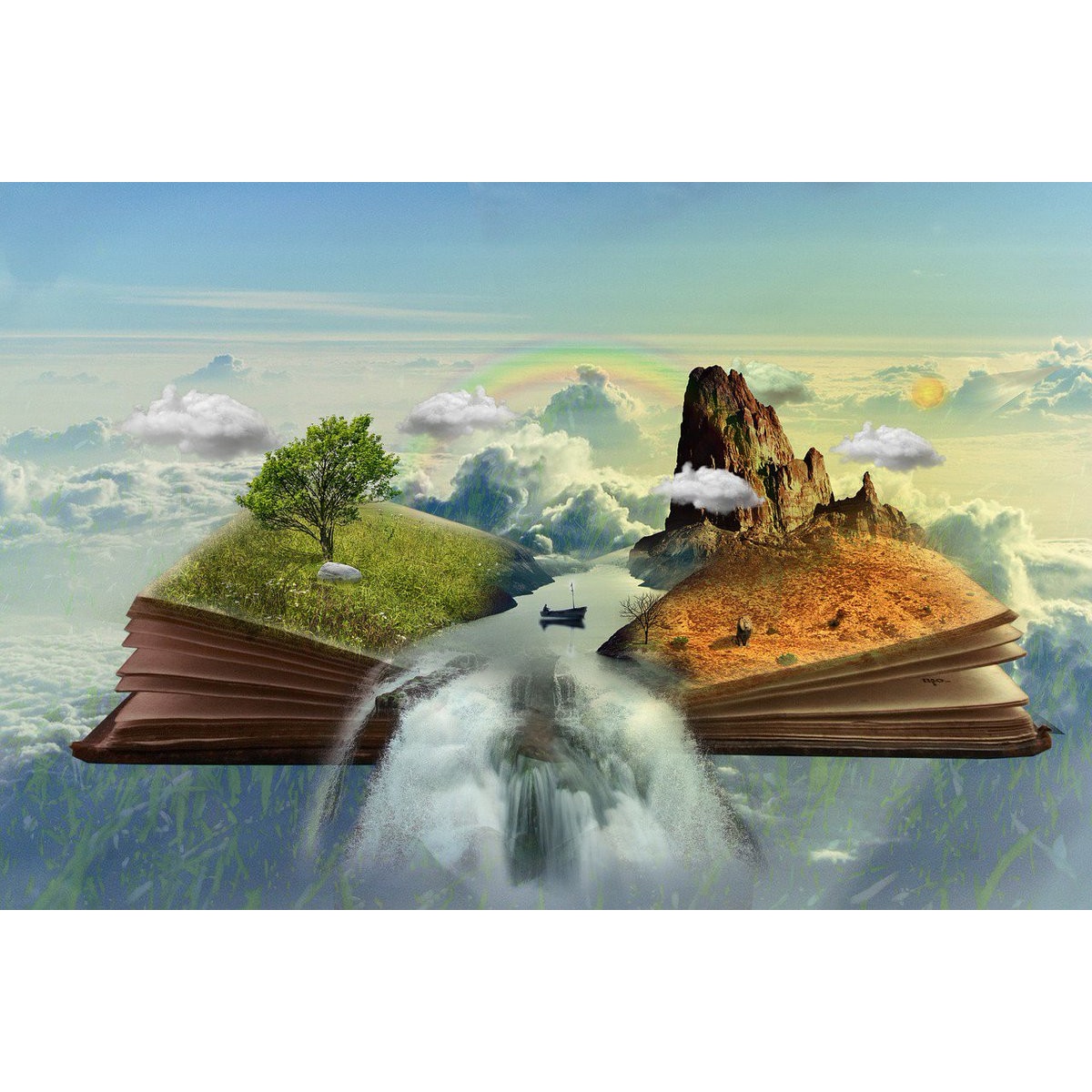 Fototapet de perete autoadeziv si lavabil Cartea cu minuni, 270 x 200 cm