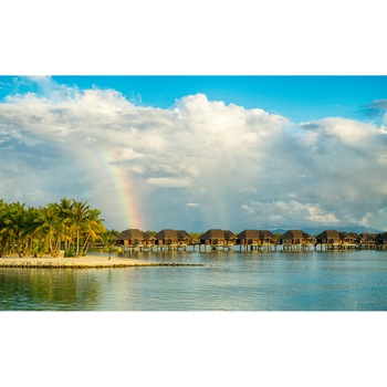 Tablou canvas Curcubeu peste Bora Bora, 45 x 30 cm Tablou canvas Curcubeu peste Bora Bora, 45 x 30 cm