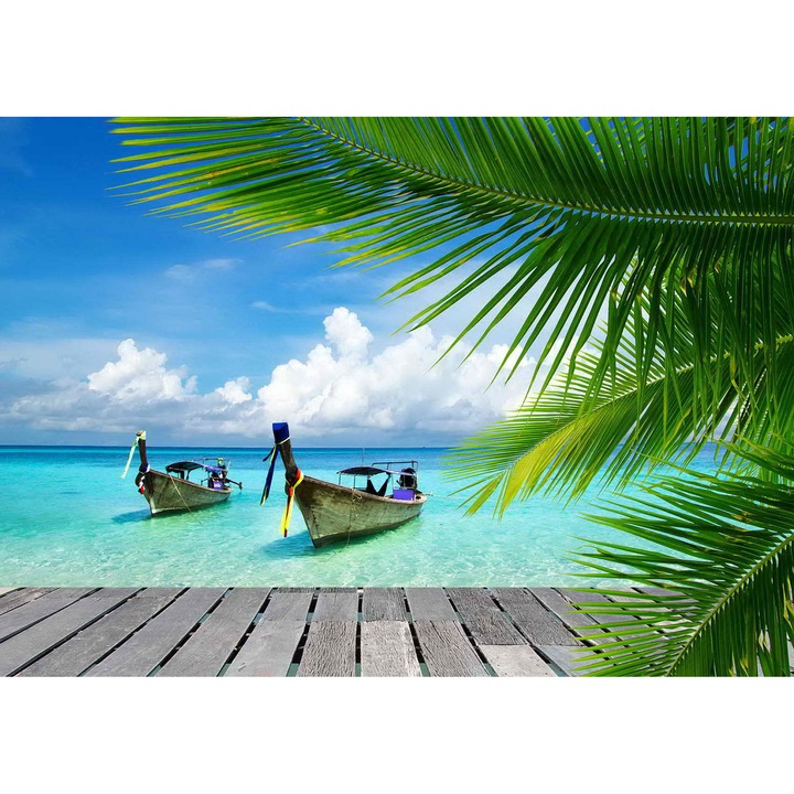 Blueback MAT tapéta, hajók a pálmafák között, 250 x 200 cm