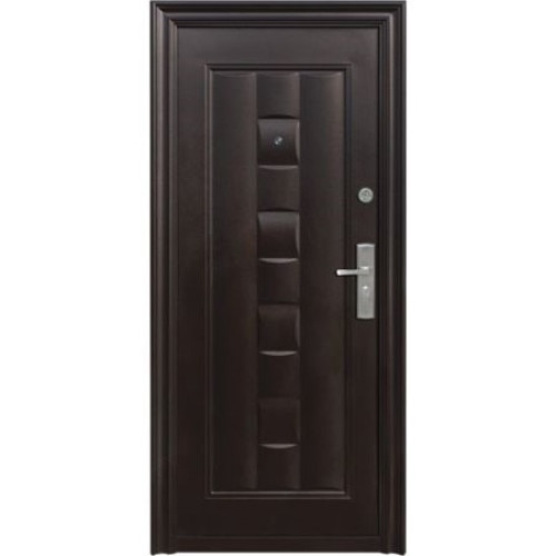 Usa metalica de exterior cu izolatie si vizor Novo Doors Y137-2 ,deschidere stanga, 2 yale, dimensiune 200X86 centimetri,tabla 0,7 mm, balamale si clanta incluse, toc de 7 centimetri, pentru casa si a