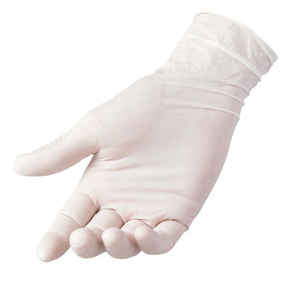 Manusi latex usor pudrate ,albe, marime S,