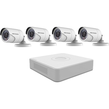 Kit supraveghere video exterior Hikvision, 4 camere supraveghere, DVR Kit supraveghere video exterior Hikvision, 4 camere supraveghere, DVR