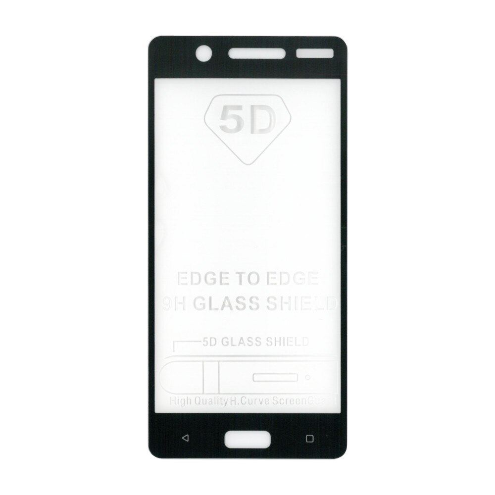 Folie sticla full size cu adeziv pe toata suprafata, EuroCELL, pentru Nokia 5, negru