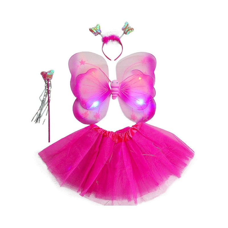 Set fluture cu lumini roz fuchsia, Funny Party Shop