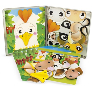 Joc magnetic animale ferma, 27 piese, lemn Joc magnetic animale ferma, 27 piese, lemn