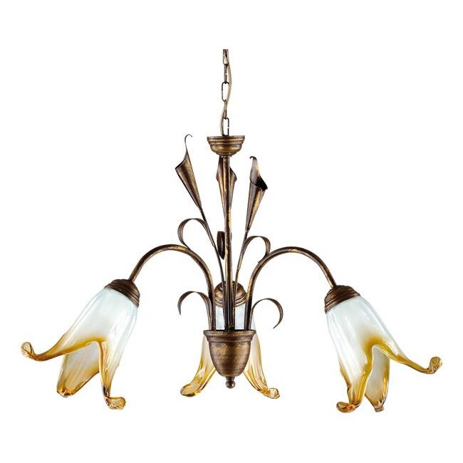 Candelabru Lampex, E14, 3 × 40W, Maro/Galben