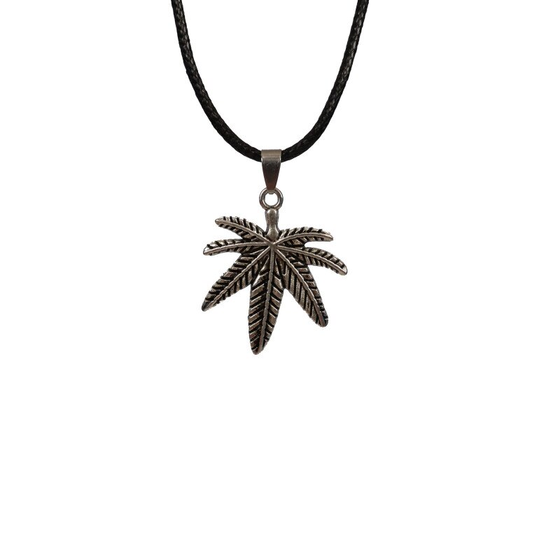 Lantisor Cu Pandantiv Frunza Marijuana , Argintiu