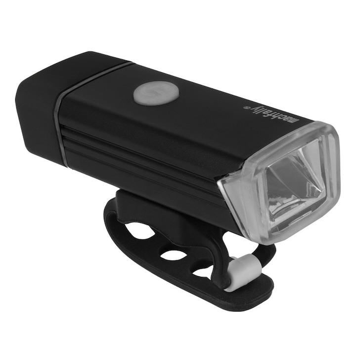 Фар за велосипед или скутер Carsons, акумулаторна USB, 4 светлинни режима, алуминиева сплав, Черен