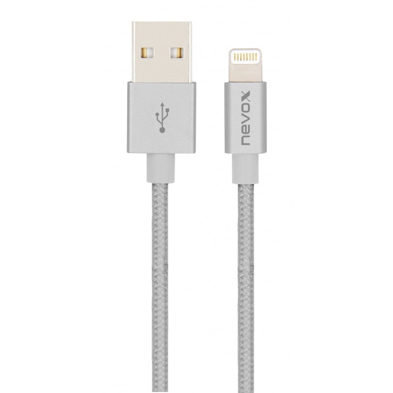 Cablu de incarcare si date Apple Lightning Nevox 2m Silvergrey