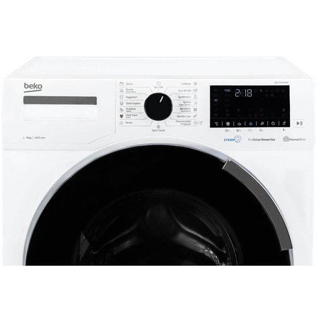 Masina de spalat rufe Beko WTV9744XW0, Premium Line, 9 kg, 1400 RPM, Motor ProSmart Inverter, Clasa B, 60 cm, Alb