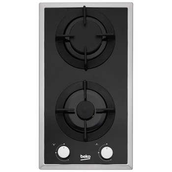 Plita incorporabila Beko HDMS32220FX, Gaz, 2 arzatoare, Gratar de fonta, Sticla Neagra Plita incorporabila Beko HDMS32220FX, Gaz, 2 arzatoare, Gratar de fonta, Sticla Neagra