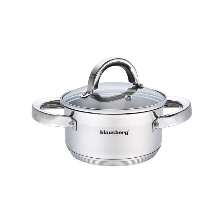 Мини тенджера с капак klausberg kb 7120, 12 см, 0.5 литра, 5-слойно дъно, инокс