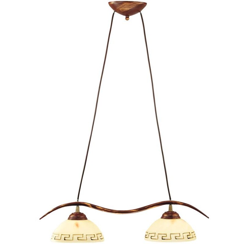 Candelabru Greek 2 din sticla/metal 2x60W, Lampex, Galben/Bronz