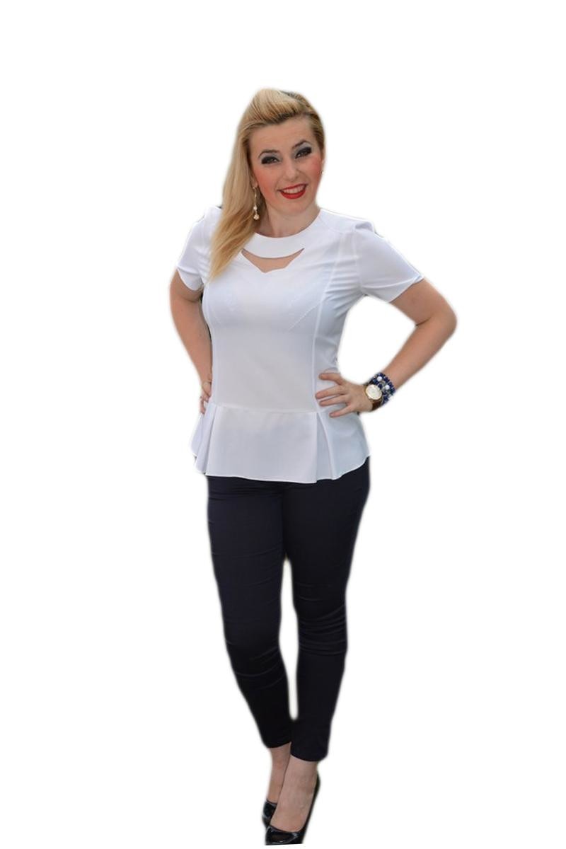 Bluza casual, culoare alba, D&J Exclusive, Alba