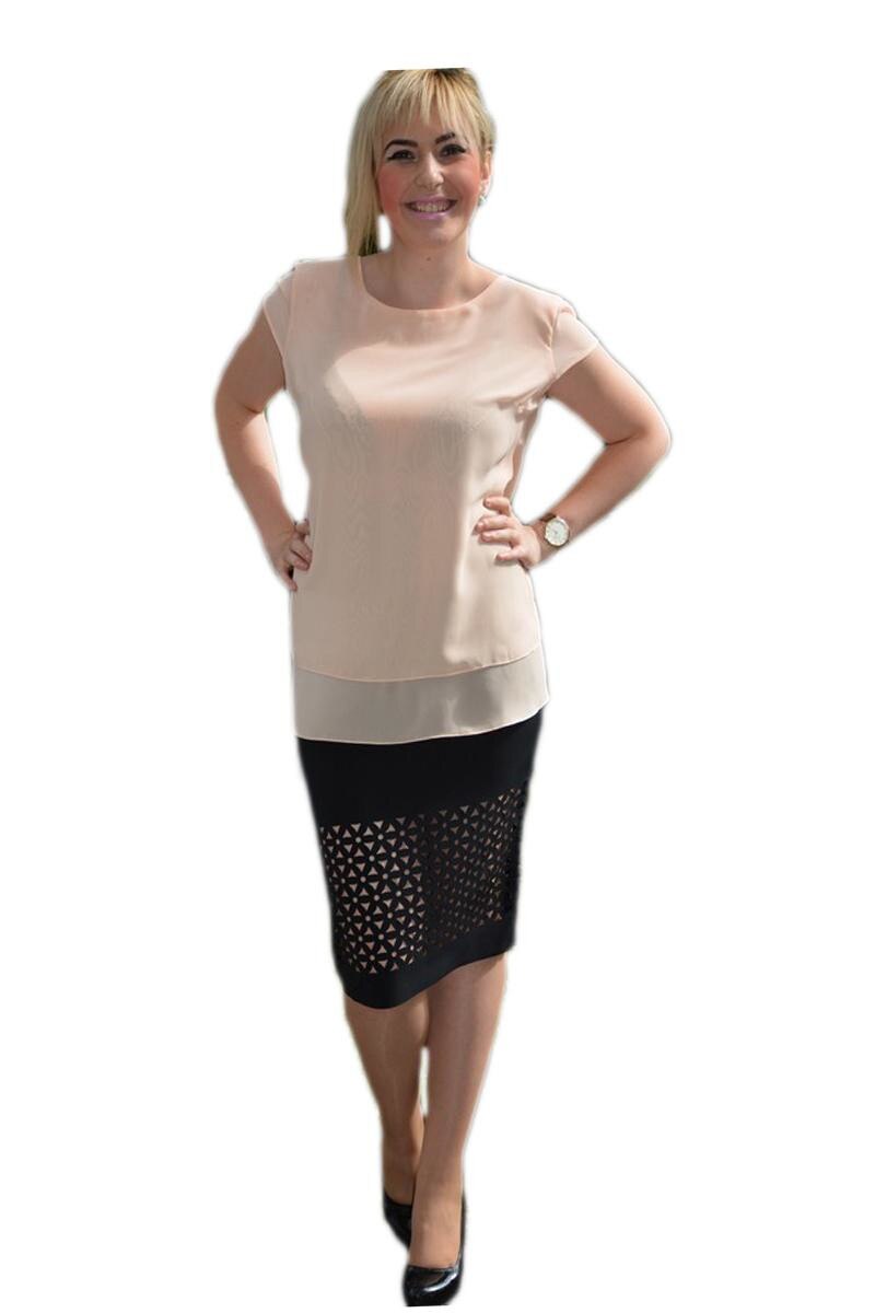 Bluza de vara, culoare neagra, D&J Exclusive, Piersica