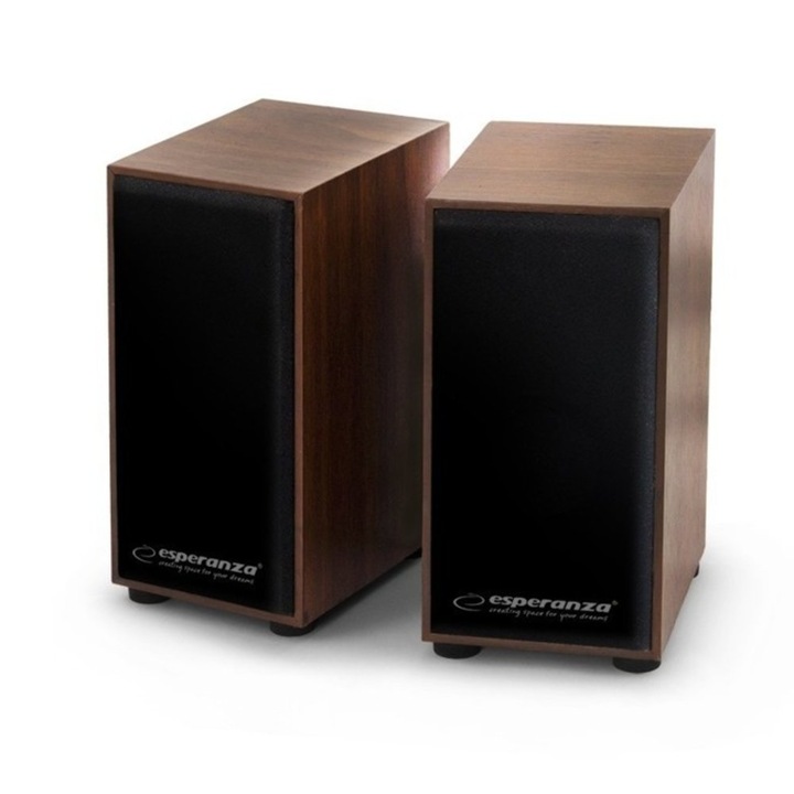 Тонколона Esperanza Afolk EP122, 2.0(3W) 3,5mm Jack, USB, кафява