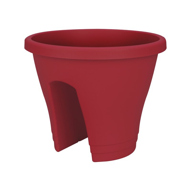 Jardiniera pentru balustrada Corsica Flower Bridge cu diametrul de 30 cm rosu