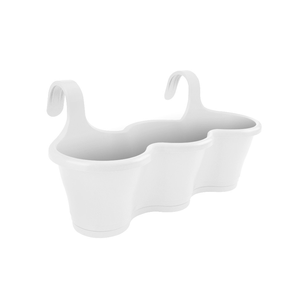 Jardiniera pentru balustrada Corsica Easy Hanger Trio alb