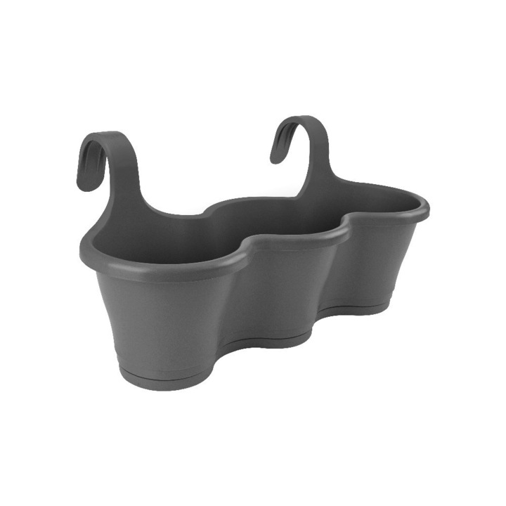 Jardiniera pentru balustrada Corsica Easy Hanger Trio antracit